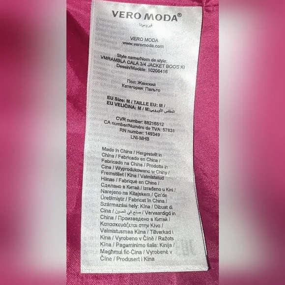 Vero Moda Hot Pink Pea Coat - Picture 6 of 9